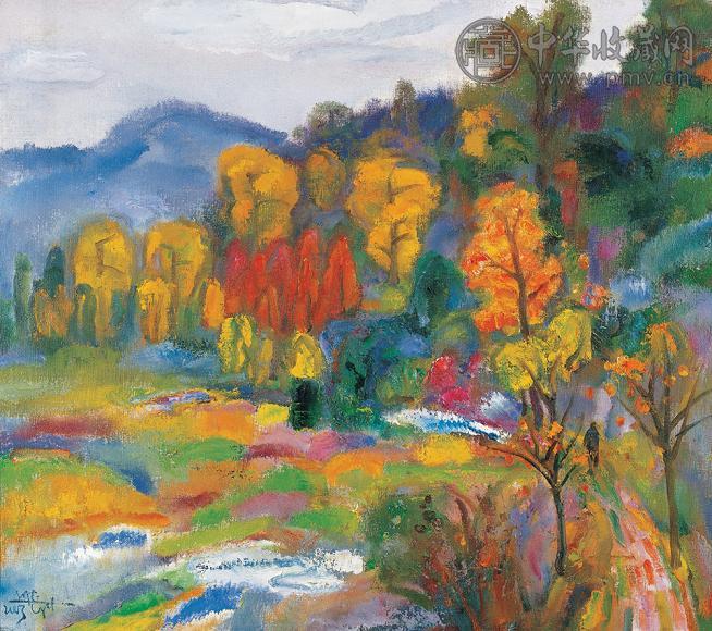 陈钧德 2003年作 秋山绝色 布上油画