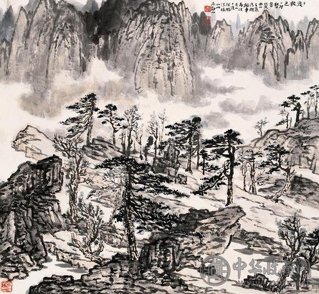 吴静山 十渡秋色 立轴 纸本