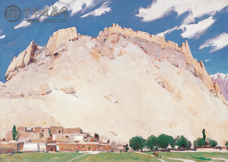 全山石 1981年作 古道遗迹 油彩布面