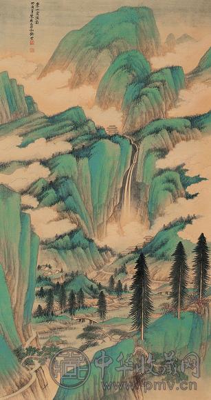 陈无忌 1933年作 崇山云溪图 立轴 设色绢本