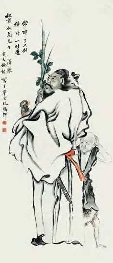 施桢 钟馗 立轴 设色纸本