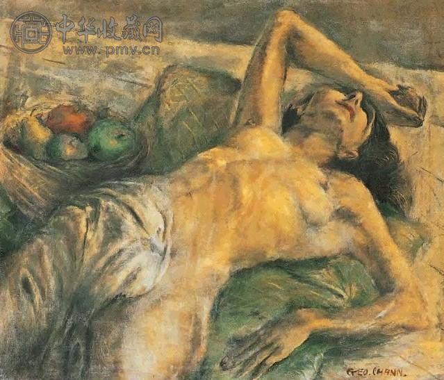 陈荫罴 约1940年作 裸女 油画 画布