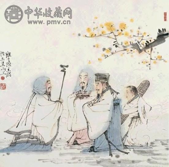 何士扬 琴书雅集 镜心 设色纸本