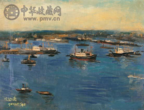 倪贻德 海景 布面油彩