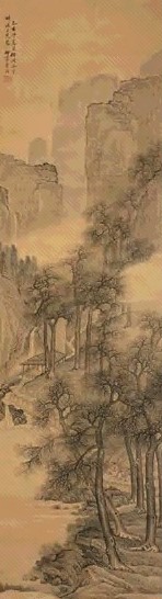 李诂 山水 立轴 设色绢本