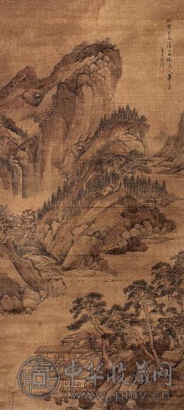 陈靖 山水 立轴 设色绢本