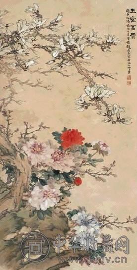 赵俊民 玉堂富贵图 轴 设色纸本