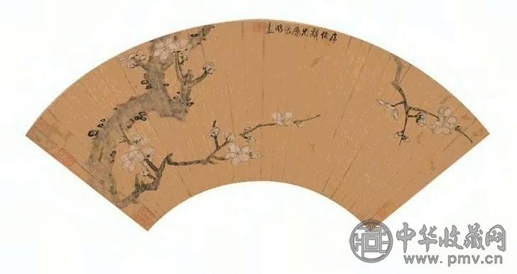 张昉 梅花 扇面