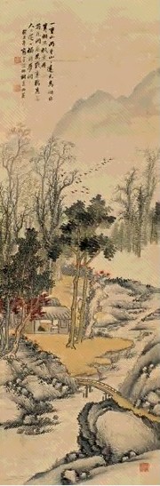 张俊 癸丑(1913年)作 绿荫清淡图 轴 设色绢本