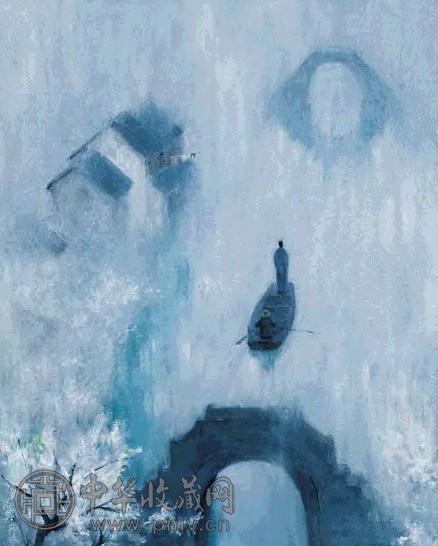 韦启美 1999年作 春雨江南 布面油画