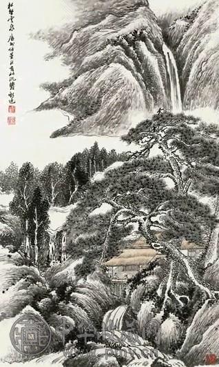 顾鹤逸 松壑云泉 轴