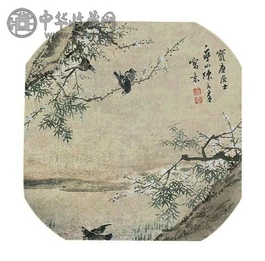 陈元章 花鸟 立轴 设色