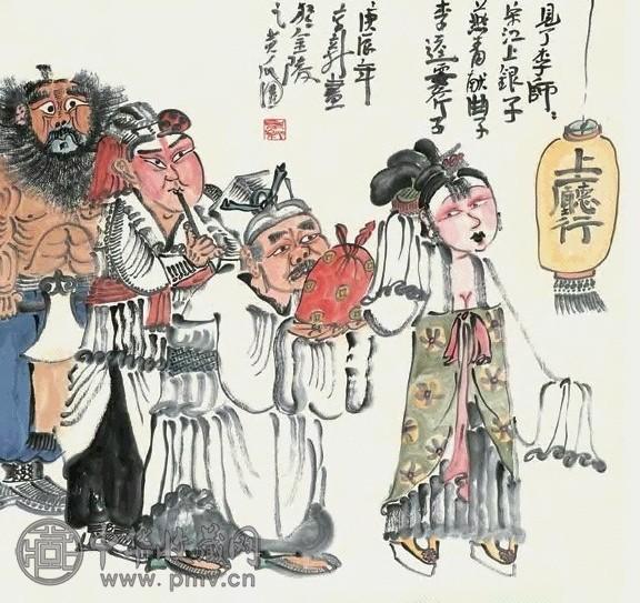 周京新 2000年作 人物 镜心 设色纸本