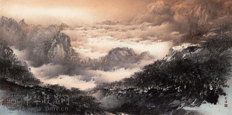 顾媚 2005年作 云山翠潭 镜心 设色纸本