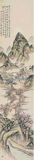 王敬学 山水 立轴 设色绢本