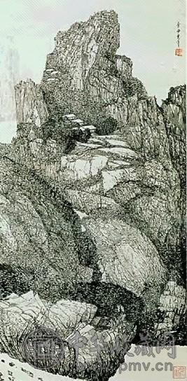 余承尧 山青水流 水墨 纸本，卷轴