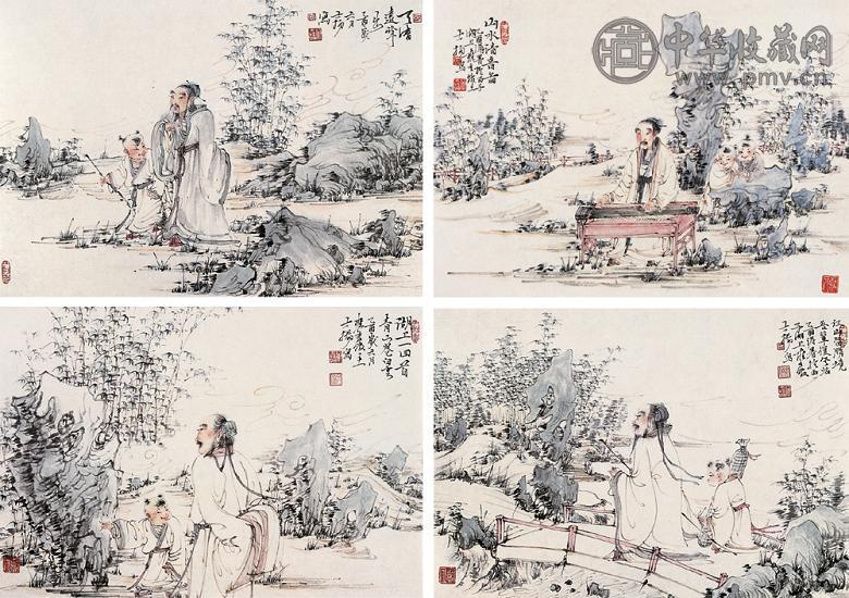 何士扬 人物 镜心(4开) 设色纸本