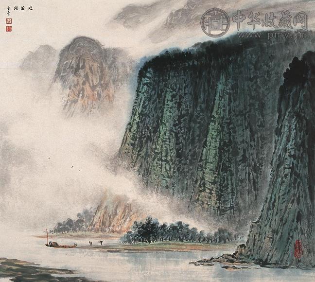 陈金章 晓发图 镜心 设色纸本