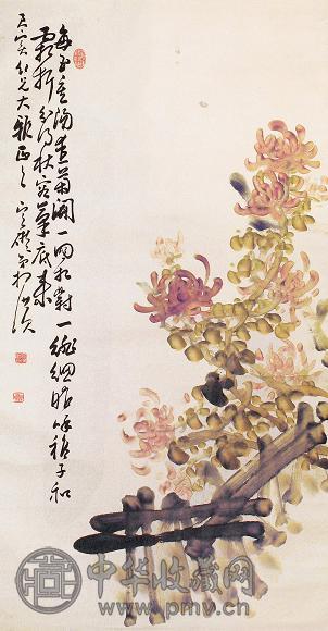 柯璜 菊花 立轴 水墨纸本