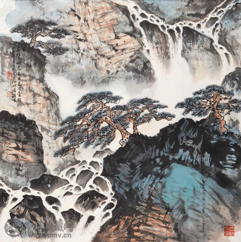 张尔宾 2006年作 青松泉石图 镜心 设色纸本