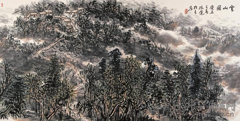 崔振宽 2003年作 云山图 镜心 设色纸本