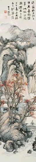 俞语霜 山水 立轴 设色纸本