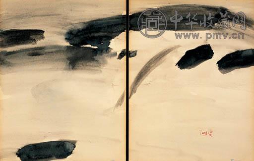 唐海文 1970年作 构成 水彩 纸板
