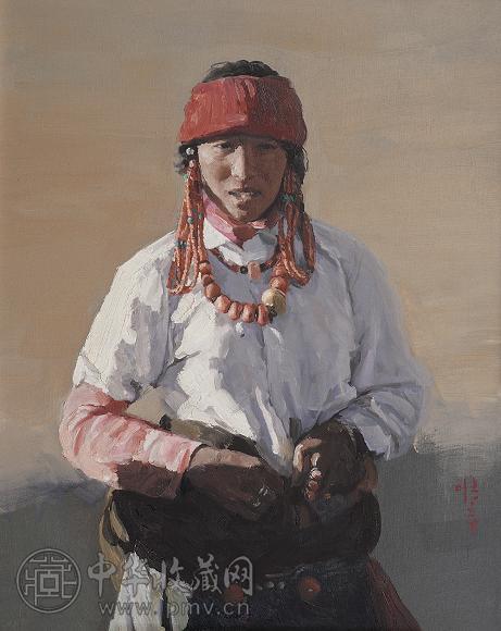 徐唯辛 藏女 布面油画