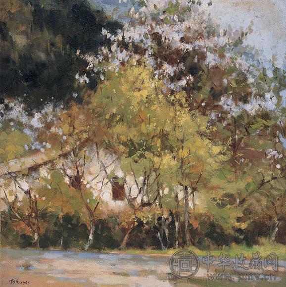 艾中信 1967年作 林中小屋 布面 油画