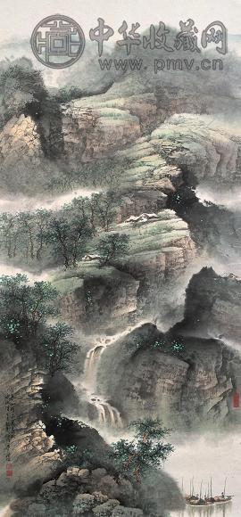 劳继雄 2005年作 春山涵烟 镜心 设色纸本