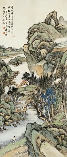 近现代 潘钦 叠巘插青冥 轴