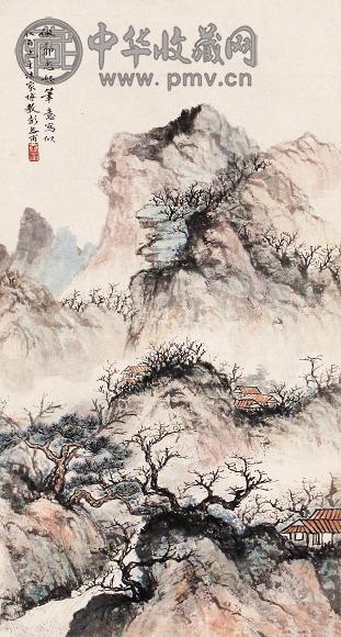 彭恭甫 山水 立轴 设色纸本