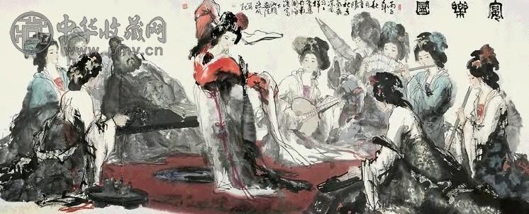 陈政明 宴乐图 镜心 设色纸本