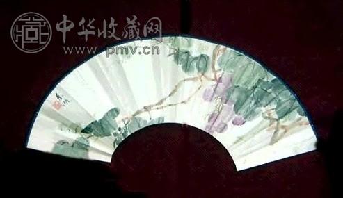 陈东湖 花卉 扇面 设色纸本