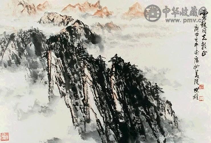 梁世雄 山水 镜片 设色纸本