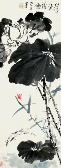 潘君诺 荷池情趣 立轴 设色纸本