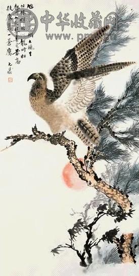 陆元鼎 花鸟 立轴 设色纸本