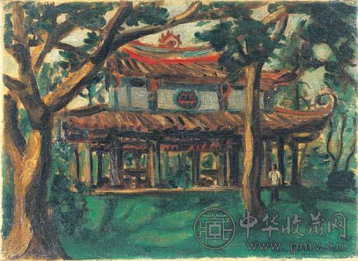陈澄波 1943年作 嘉义太保楼 油画 画布