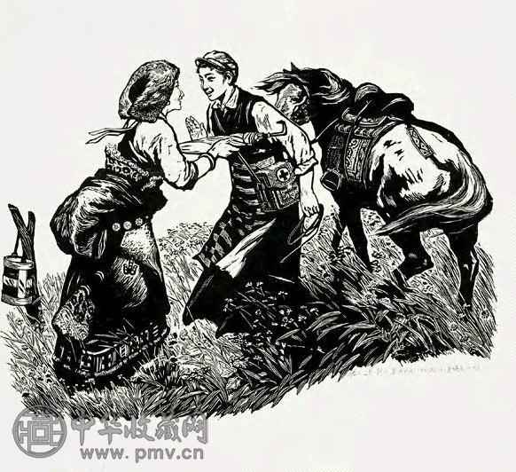 李焕民 1973年作 送别 木版