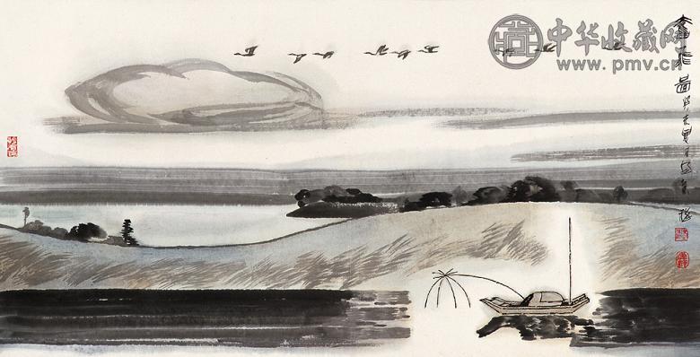 汤集祥 癸未(2003年)作 奋飞图 镜心 设色纸本