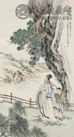 潘琪 戊辰(1928年)作 右军换鹅 立轴 设色纸本