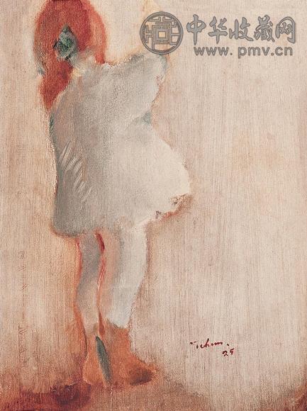 陈抱一 1925年作 人物 布面油画