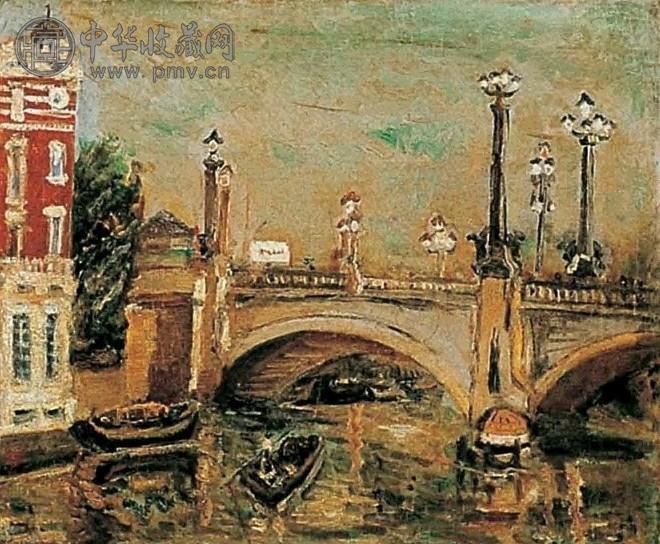 陈澄波 约1929-31年作 上海桥影 油画画布