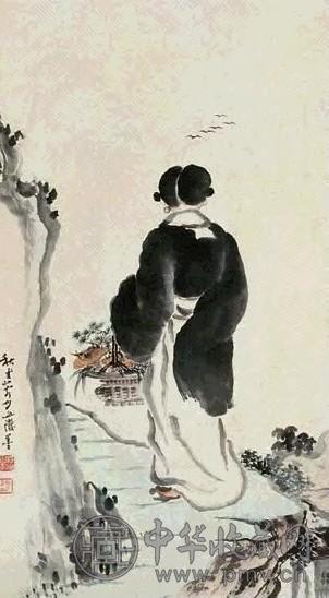 月舟 麻姑献寿 立轴 纸本