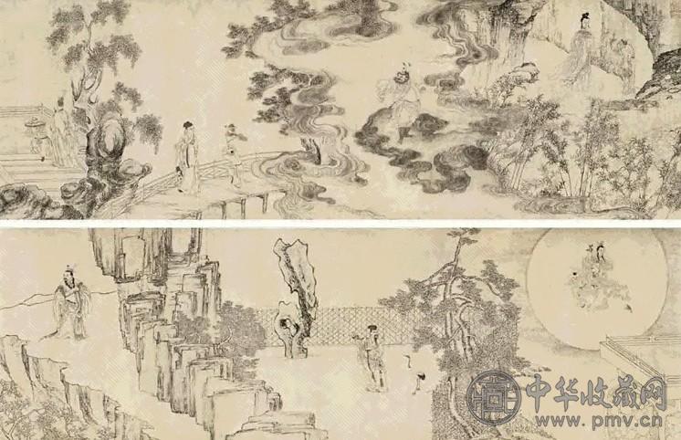 薛宣 壬辰(1712年)作 群仙图卷 水墨纸本