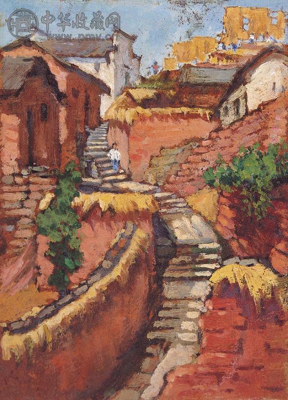 常书鸿 正午阳光 布面油画