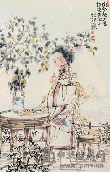 何士扬 玉叶金丸 镜心 设色纸本