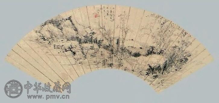张溥 山水 扇面 纸本