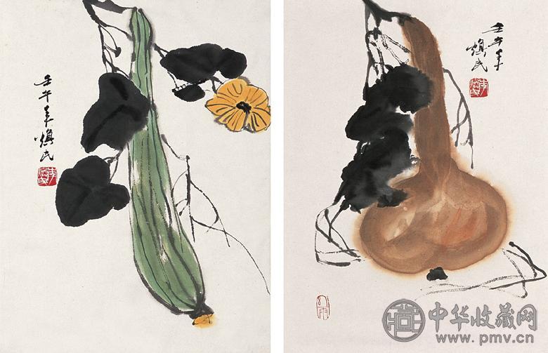 李焕民 壬午(2002年)作 瓜果 镜心 设色纸本