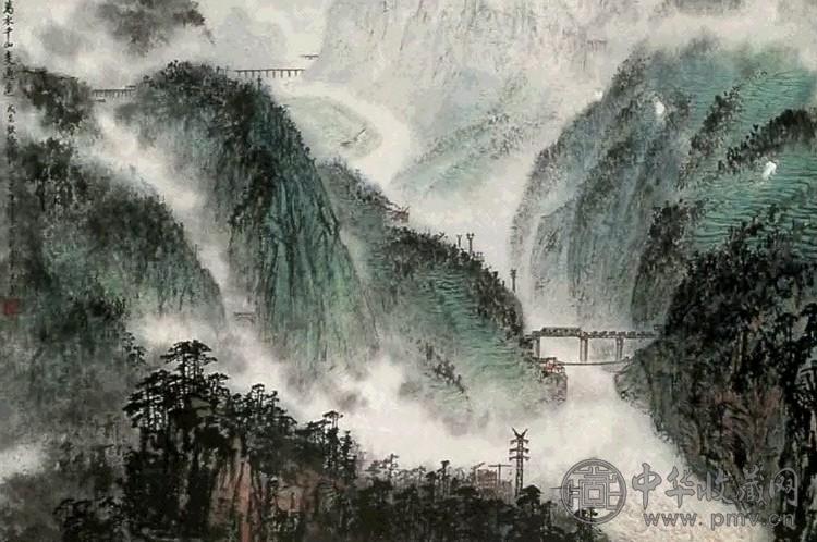 金志远 万水千山 立轴 设色纸本